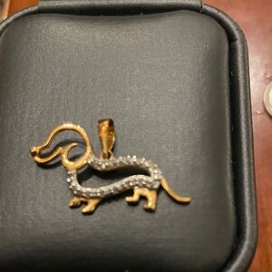 Gold and Silver Dachshund Pendant